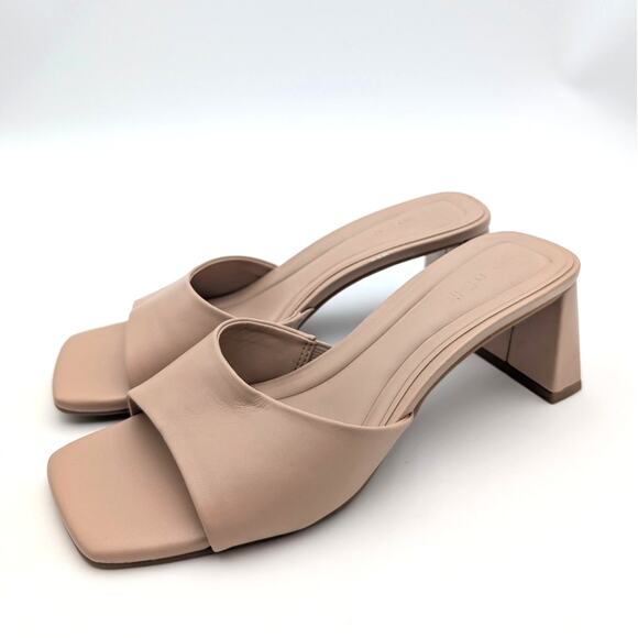 Open Edit Jaydin Block Heel Sandals Women's Open Toe Beige Size US6M EU36.5 - Picture 1 of 12